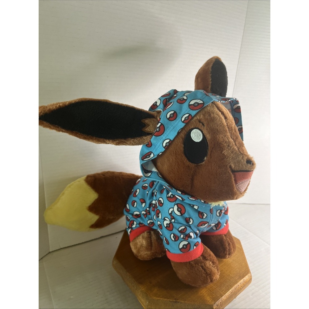 Build A Bear‎ Pokemon Eevee w/Pokeball Hoodie Outfit B-A-B Brown Stuffed Animal